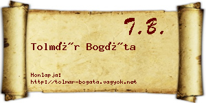 Tolmár Bogáta névjegykártya